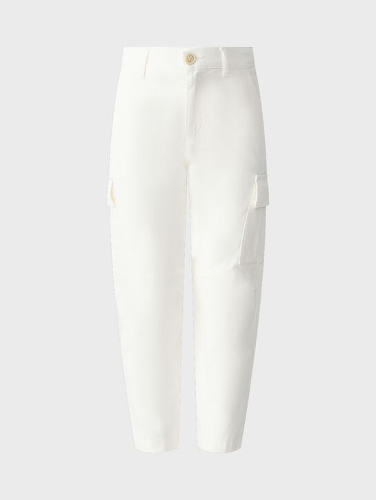 Брюки белого цвета с карманами карго Eleventy | Фото 1