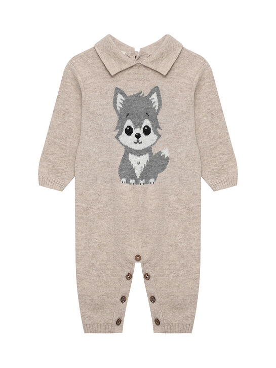 Комбинезон вязаный, принт волчонок Maglificio di Verona | Фото 1