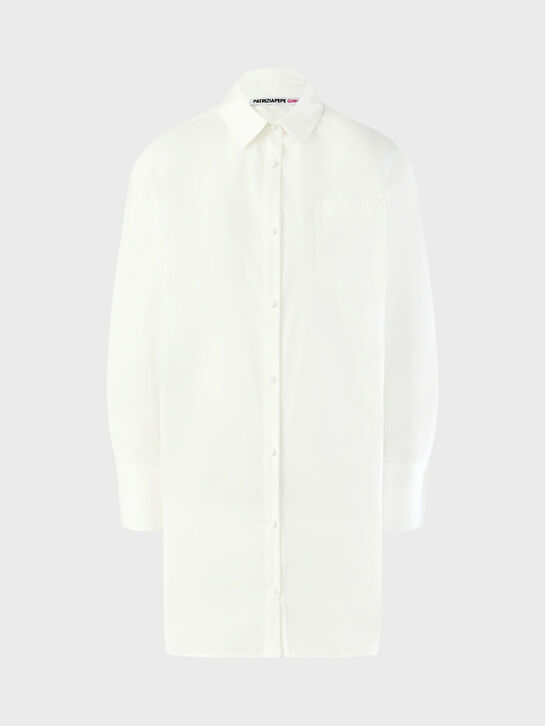 Платье-рубашка с разрезом на спине, белое Patrizia Pepe | Фото 1