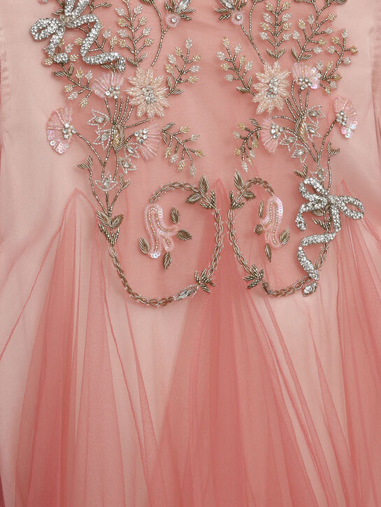 Платье с вышивкой стразами , розовое Maison Ava | Фото 3