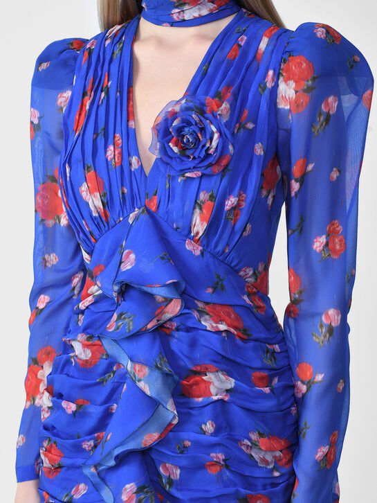 Платье Vienna с драпировкой, синее Roses & Lace | Фото 8