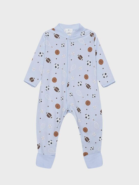 Трикотажный комбинезон с принтом &quot;спортивный инвентарь&quot; Lyda Baby | Фото 1