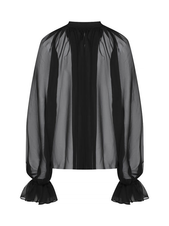 Блуза прозрачная, черная Flashin | Фото 11