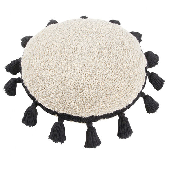 Подушка бежевая с черными кисточками 48d Lorena Canals | Фото 3