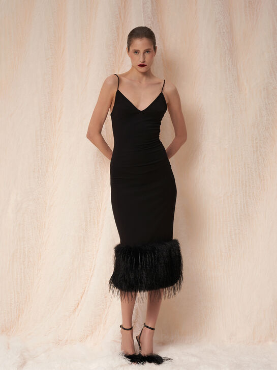 Платье-комбинация с отделкой эко-мехом Flashin | Фото 6