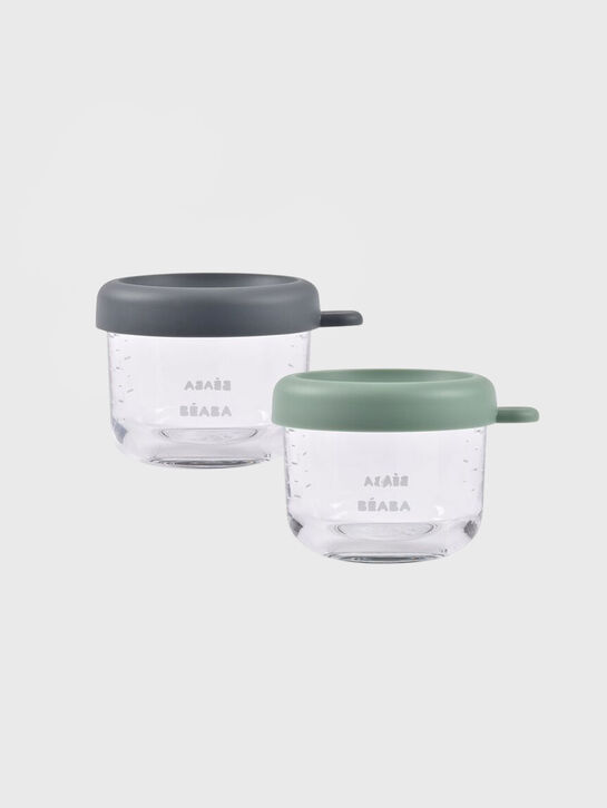 Набор контейнеров BEABA 2шт 150 мл (стекло) с крышкой для хранения продуктов  | Фото 1
