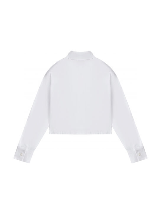 Рубашка со стразами на карманах Monnalisa | Фото 2