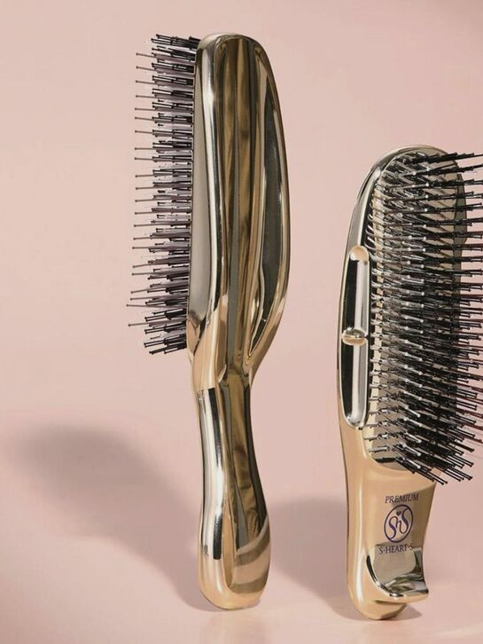 Расческа Scalp Brush World Premium, золото шампань, укороченная S-heart-S | Фото 3