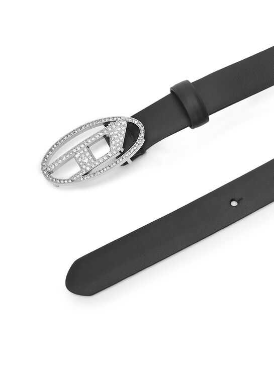 Ремень из кожи, пряжка со стразами Diesel | Фото 3