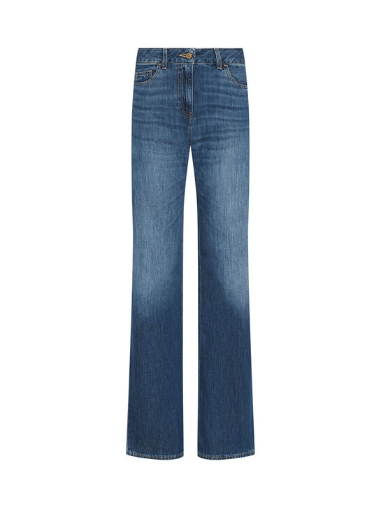 Джинсы прямые, синие Elisabetta Franchi | Фото 1