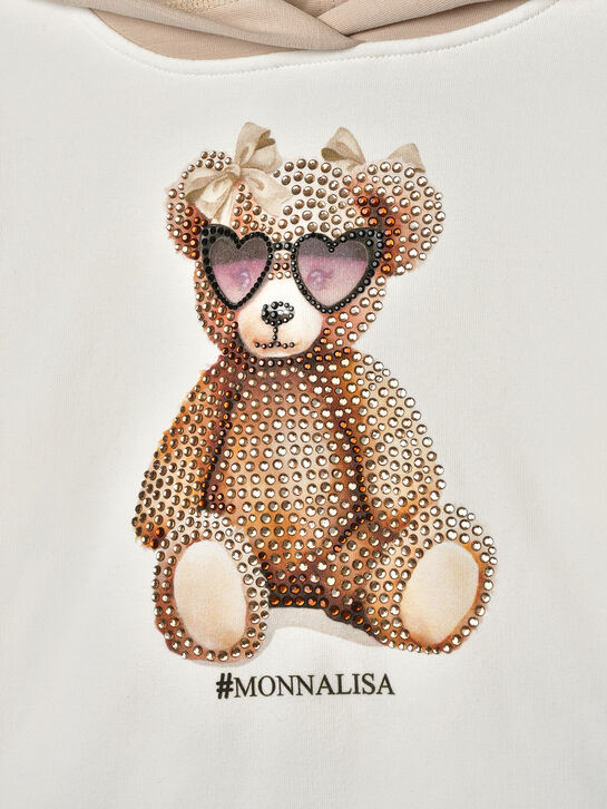 Костюм спортивный, принт мишка в стразах Monnalisa | Фото 6