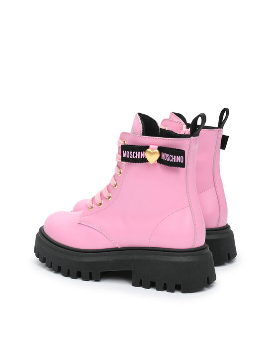 Ботинки с бантом, розовые Moschino | Фото 3