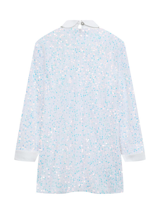 Платье с голубыми пайетками, белое Dan Maralex | Фото 2
