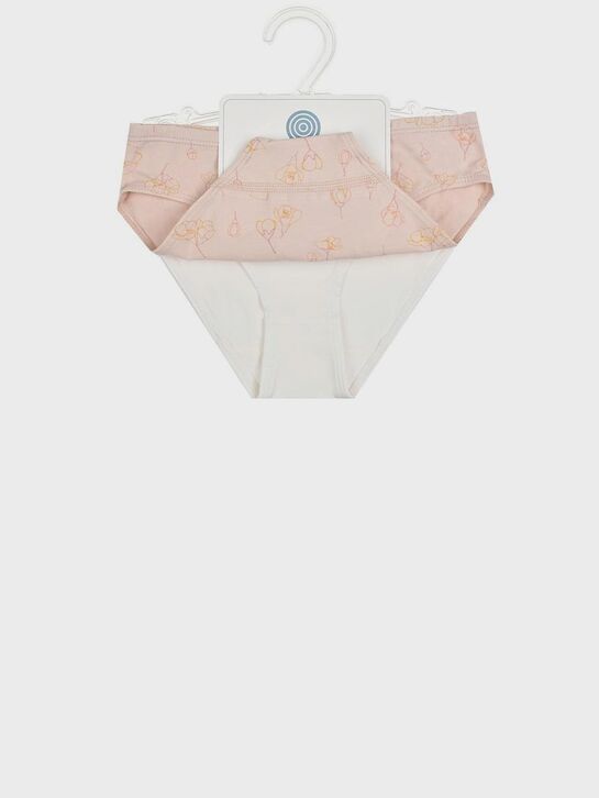 Комплект трусов с принтом цветы + белые, 2шт Sanetta | Фото 2