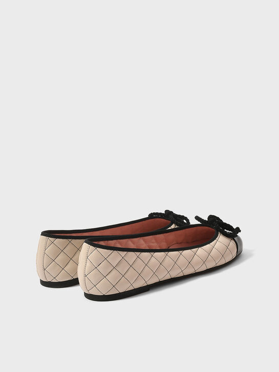 Балетки стеганые с черным носом Pretty Ballerinas | Фото 3