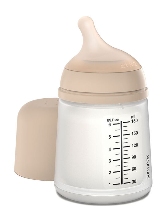 Набор Zero.Zero. Антиколиковая бутылочка с адаптивным потоком 180 мл, силиконовая пустышка -2/2 мес Suavinex | Фото 3
