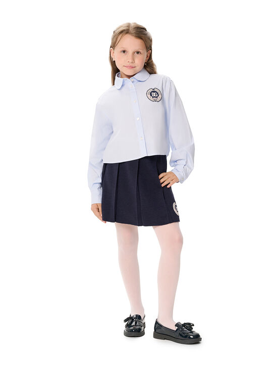 Рубашка с круглым воротником, голубая Dolce&Gabbana | Фото 1