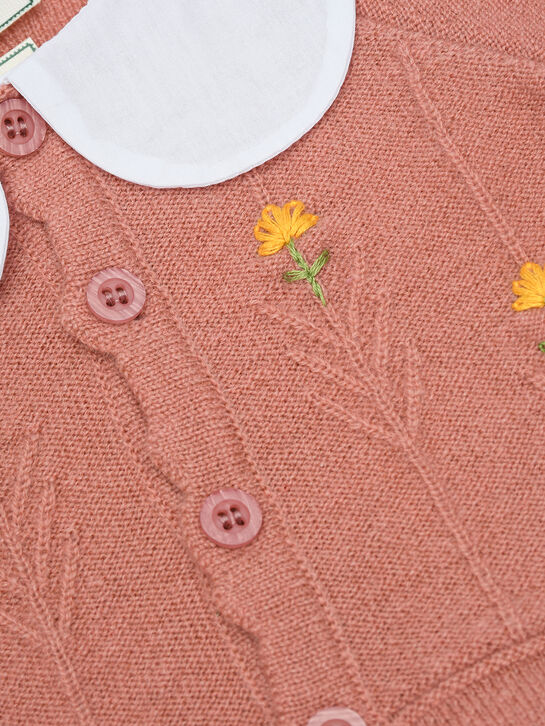 Кардиган из шерсти и кашемира с вышивкой Born to Bloom | Фото 3