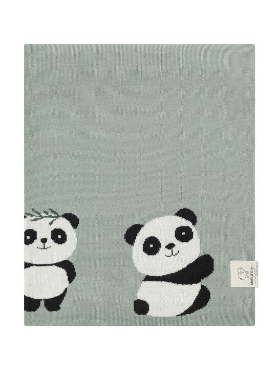 Плед вязаный с декором &quot;панды&quot; Maglificio di Verona | Фото 1