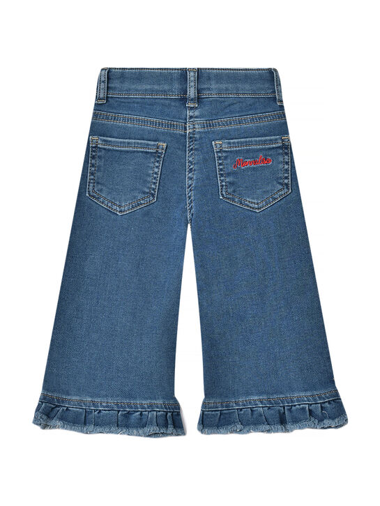 Джинсы с сердечками и рюшами Monnalisa | Фото 2