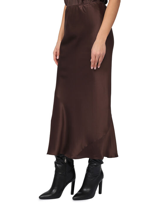 Юбка из шелка, коричневая Dorothee Schumacher | Фото 3