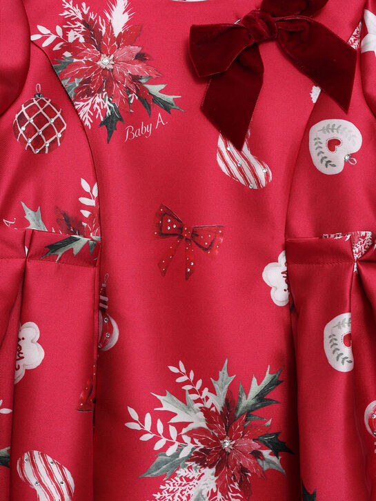 Платье атласное с бархатным бантом Baby A | Фото 3