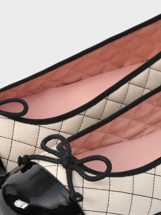 Балетки стеганые с черной отделкой Pretty Ballerinas | Фото 7