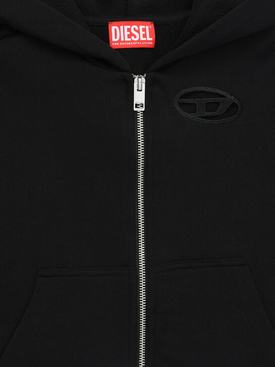 Спортивная куртка с лого в тон, черная Diesel | Фото 3
