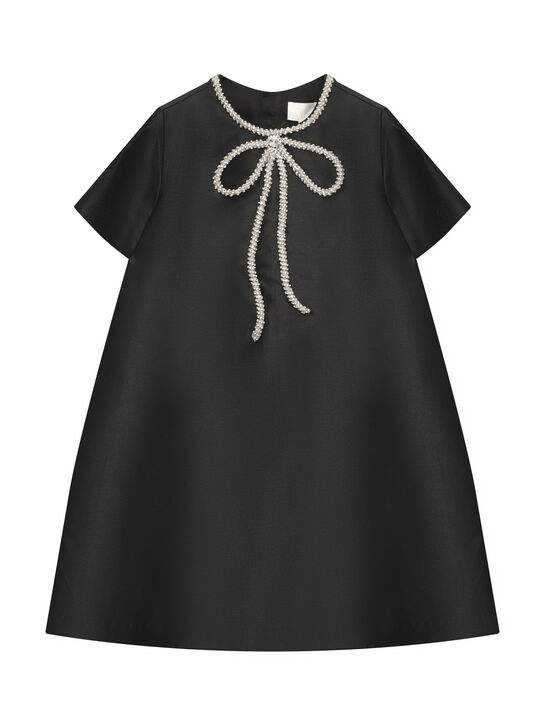 Платье с бантом в стразах, черное Maison Ava | Фото 1