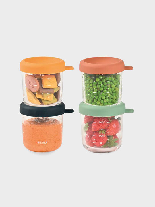 Набор стеклянных контейнеров с крышкой для хранения продуктов, 4 шт. 250 мл  BEABA | Фото 2