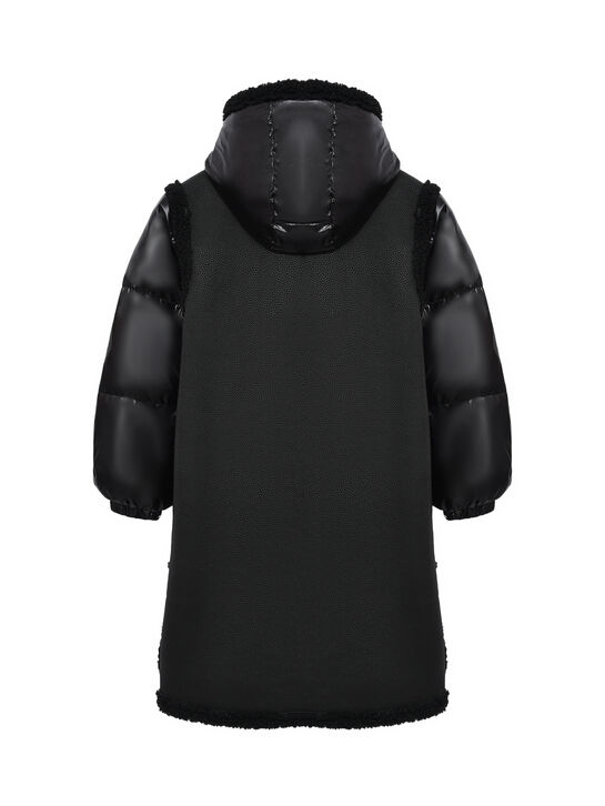 Пальто из эко-меха, черное Ermanno Scervino | Фото 3