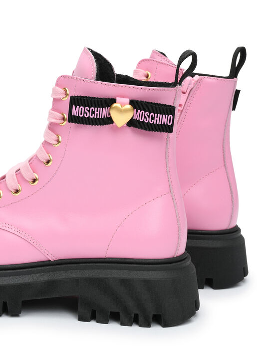Ботинки с бантом, розовые Moschino | Фото 4