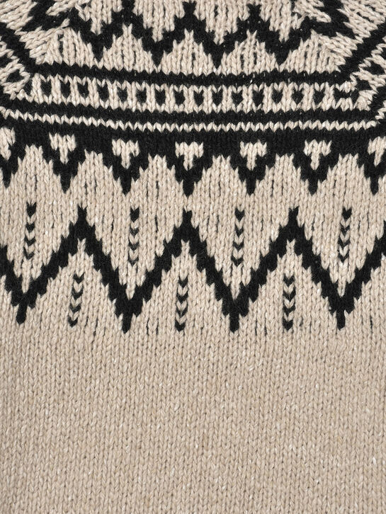 Свитер с черным орнаментом, бежевый The New Society | Фото 4