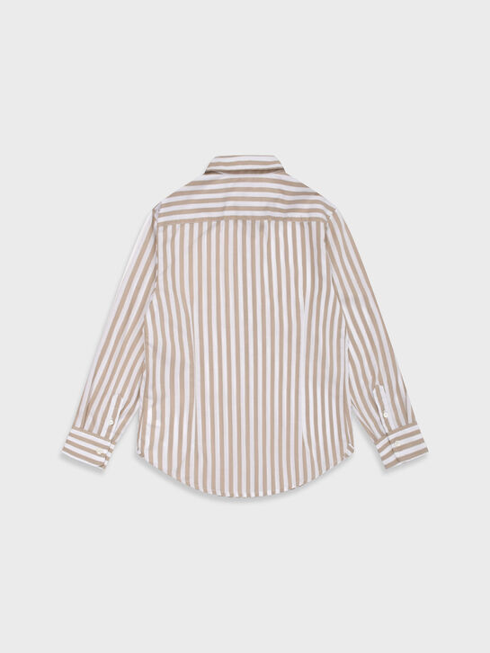 Рубашка в полоску, бежевая Eleventy | Фото 3