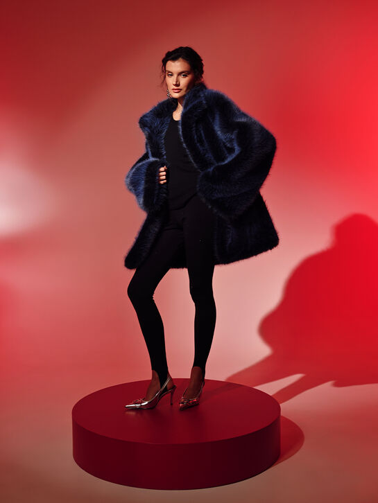 Пальто из эко-меха Flashin | Фото 2