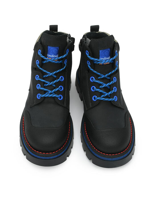 Ботинки с синей отделкой, черные Rondinella | Фото 5