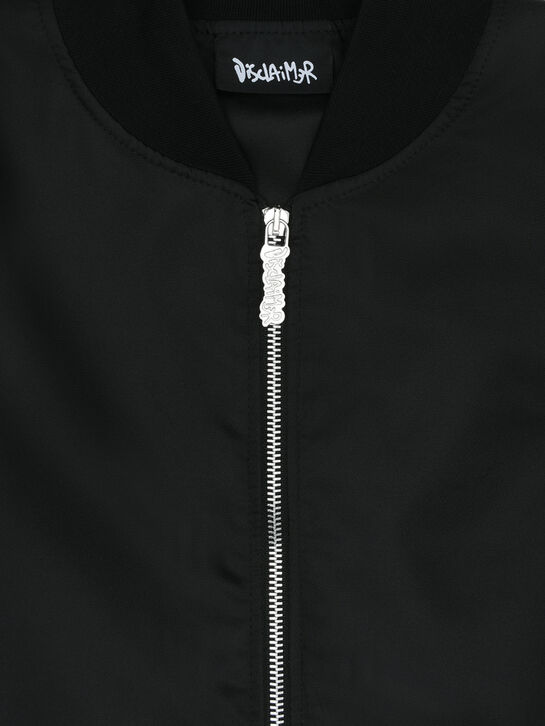 Куртка-бомбер с логотипом на спине, черная Disclaimer | Фото 3