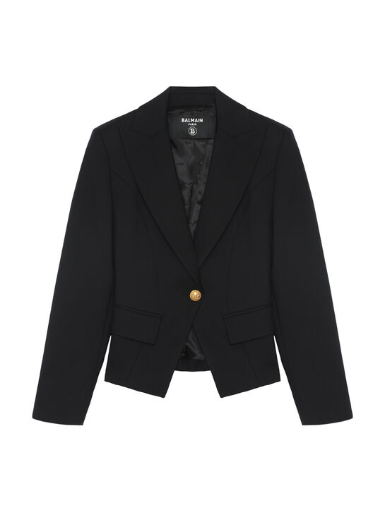 Пиджак приталенный, черный Balmain | Фото 1