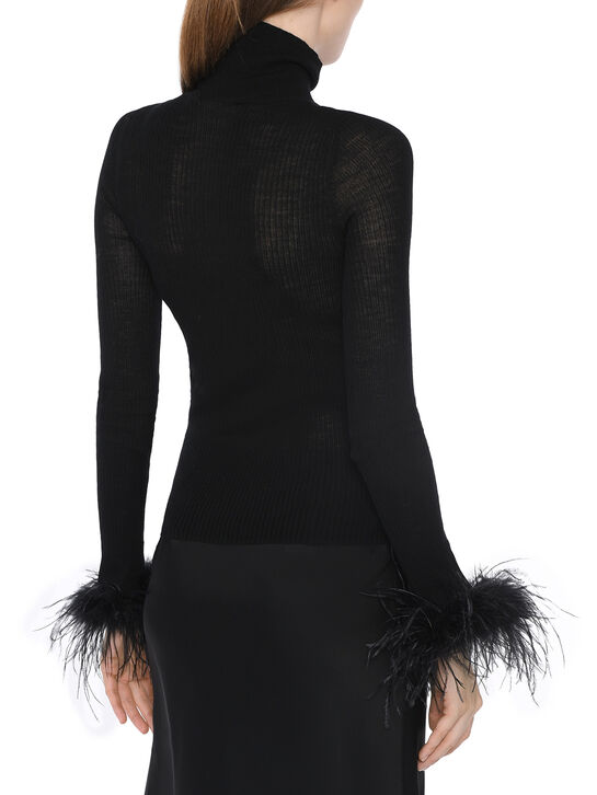 Водолазка с перьями на рукавах Blumarine | Фото 6