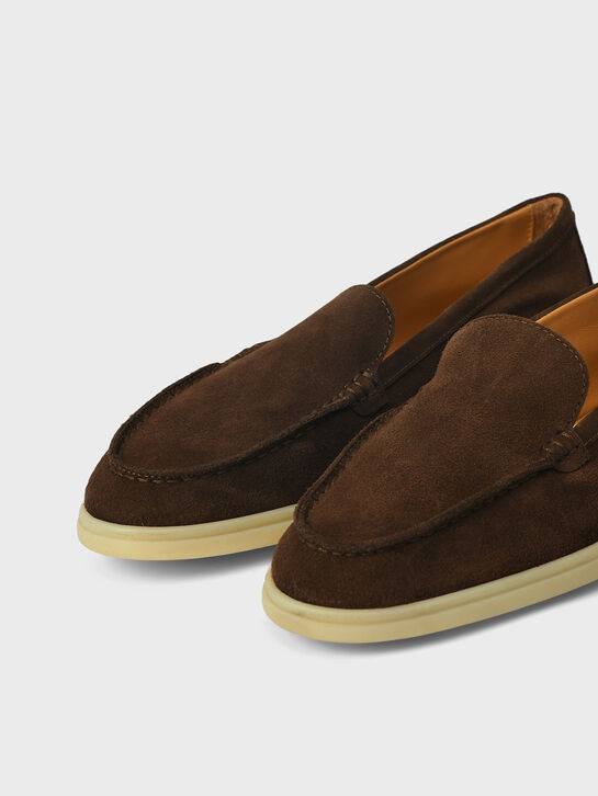 Лоферы замшевые, коричневые Gallucci | Фото 6