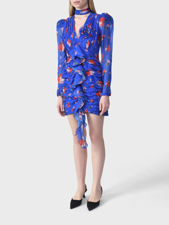 Платье Vienna с драпировкой, синее Roses & Lace | Фото 6