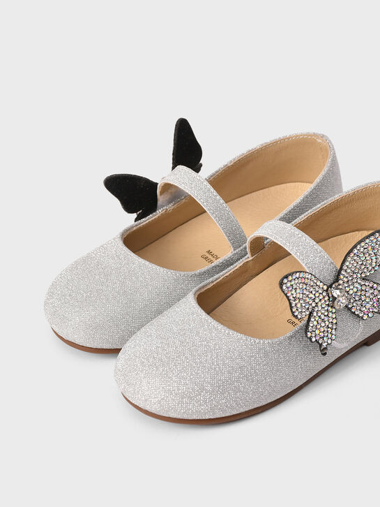 Туфли с бабочками из стразов Baby Walker | Фото 6