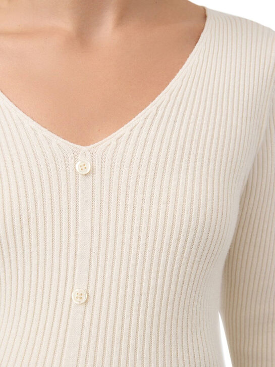 Джемпер BELLA в рубчик на пуговицах, кремовый Pietro Brunelli | Фото 4