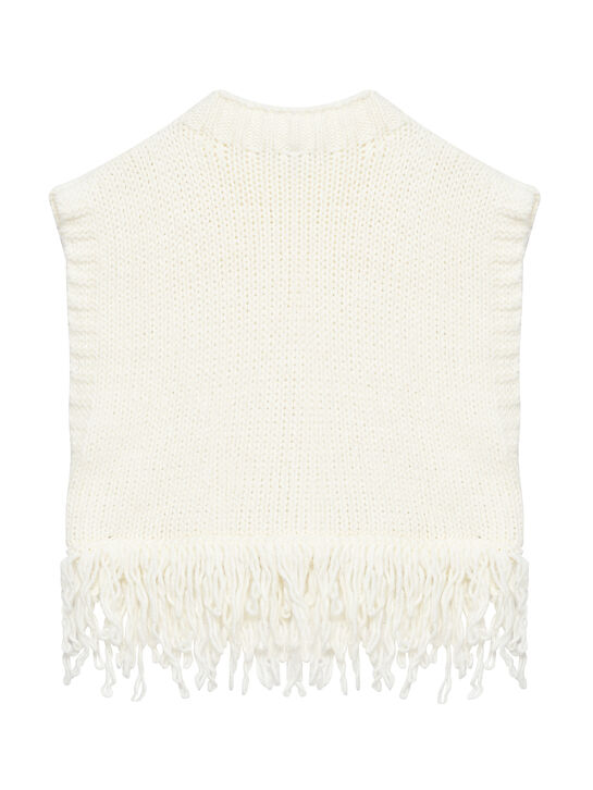 Жилет вязаный с бахромой IL Gufo | Фото 2