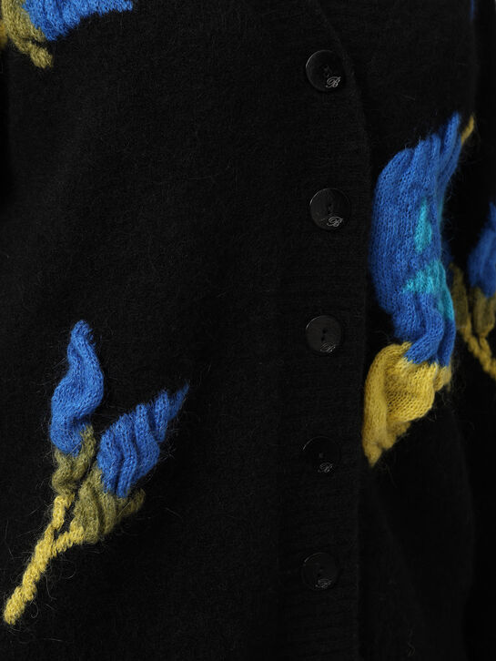 Кардиган с розами, интарсия Blumarine | Фото 5