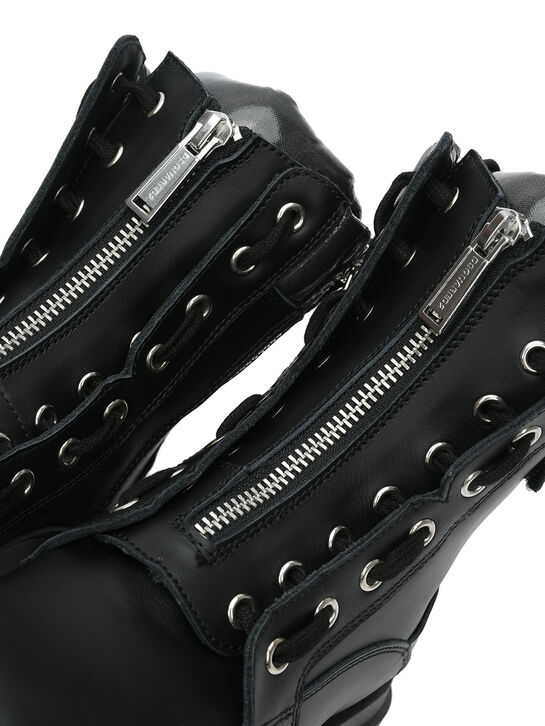 Ботинки с белым логотипом, черные Dsquared2 | Фото 5
