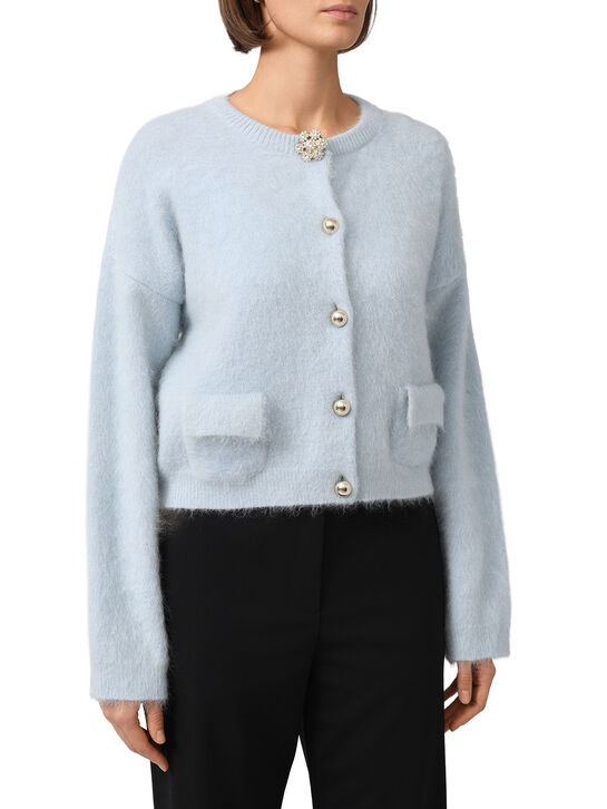 Кардиган укороченный, голубой N21 | Фото 5