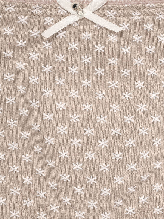 Трусы-шортики с цветочным принтом, бежевые Sanetta | Фото 3