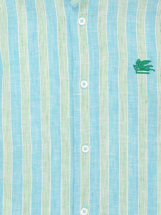 Рубашка в полоску, бирюзовая Etro | Фото 3