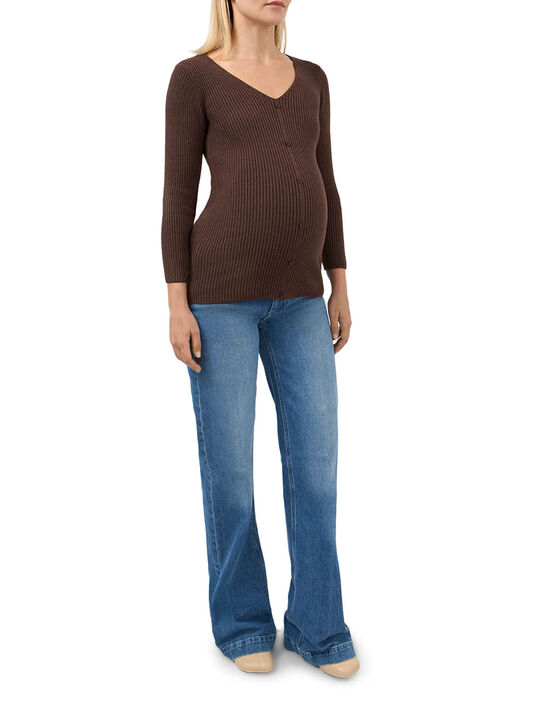 Джемпер BELLA в рубчик на пуговицах, темно-коричневый Pietro Brunelli | Фото 6